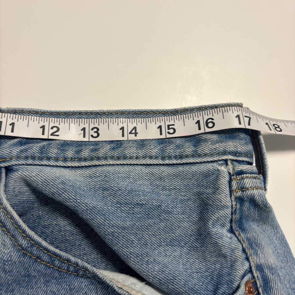 Levis 505 Regular Fit Jeans Mens 34x32 Light Wash Blue Straight Leg Denim - Picture 6 of 11